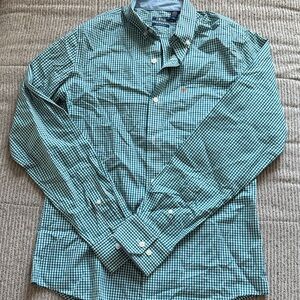 Izod Green Checkered Men's Casual Shirt